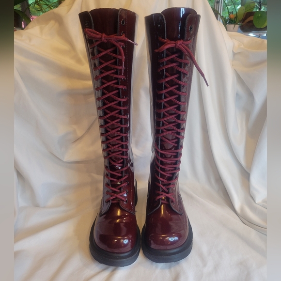 SUPER RARE Vintage Dr Martens oxblood 20 eyelet knee high MADE IN ENGLAND 3/5 - Picture 7 of 16